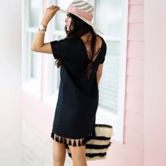 Madewell Embroidered Tassel Linen Tee Dress XXS(can likely fit up to M) - Picture 2 of 13